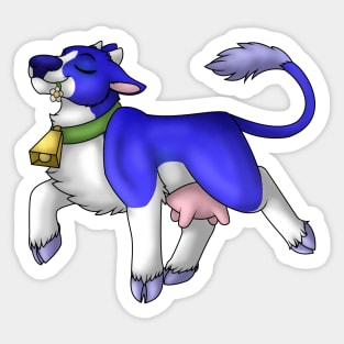 Happy Moo: Blaze Blue Sticker